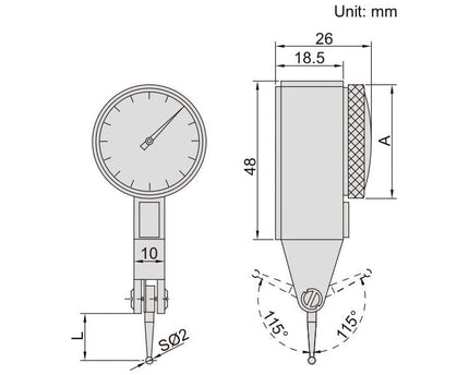 INSIZE Measuring Equipment Insize Metric Dial Indicator 0.2mm Range Series 2381-02
