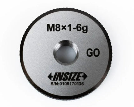 INSIZE Measuring Equipment Insize Metric Fine Thread Ring Gage M8 × 1 mm Class 6g GO Ring Gage Series 4129-8P