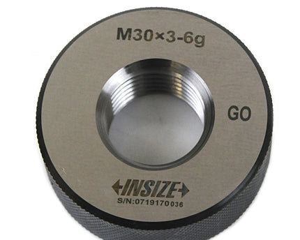 INSIZE MEASURING EQUIPMENT Insize Metric Fine Thread Ring Gauge M30 x 1.5 Class 6g GO Series 4129-30R