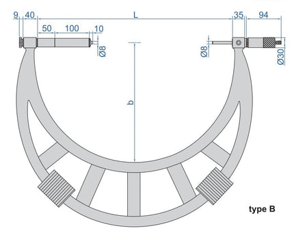 INSIZE Measuring Equipment Insize Metric Outside Micrometer 1000-1200mm Range Series 3205-1200
