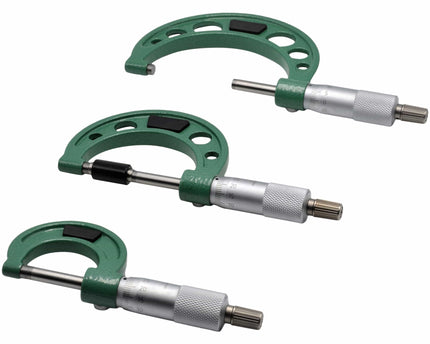 INSIZE Measuring Equipment Insize Metric Outside Micrometer 3 Piece Set 0-75mm Range Series 3203-753A