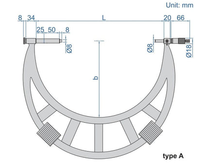 INSIZE Measuring Equipment Insize Metric Outside Micrometer 700-800mm Range Series 3205-800