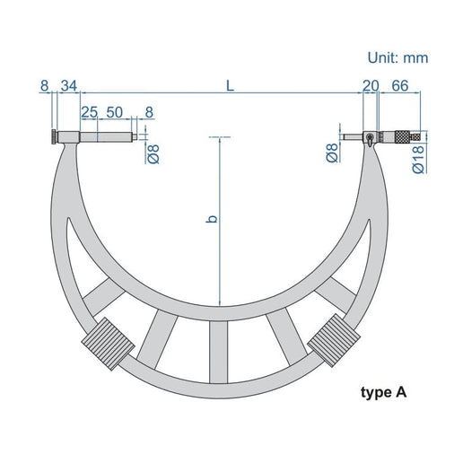 INSIZE Measuring Equipment Insize Metric Outside Micrometer 700-800mm Range Series 3205-800