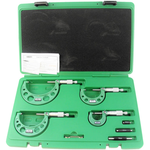 INSIZE Measuring Equipment Insize Metric Outside Micrometer Set 0-100mm Range Series 3203-1004A