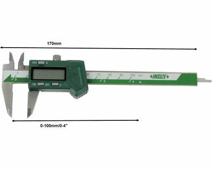 INSIZE Measuring Equipment Insize Mini Digital Caliper 0-100mm/0-4" Range Series 1111-100A