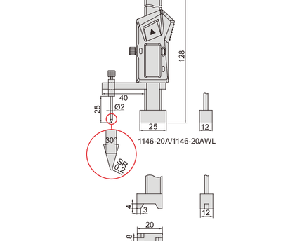 INSIZE Measuring Equipment Insize Mini Digital Height Gauge 0-20mm/0-0.8" Range Series 1146-20B