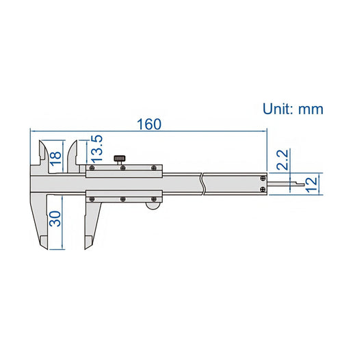 INSIZE Measuring Equipment Insize Mini Vernier Caliper 0-100mm Range Series 1201-1003