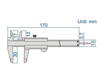 INSIZE Measuring Equipment Insize Mini Vernier Caliper 0-100mm Range Series 1203-1003