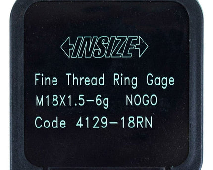 INSIZE Measuring Equipment Insize NOGO Thread Ring Gauge M18X1.5 Series 4129-18RN