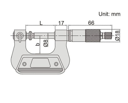 INSIZE Measuring Equipment Insize Non-Rotating Micrometer with Anvil/spindle tips 25-50mm Range Series 3280-50A