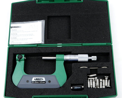 INSIZE Measuring Equipment Insize Non-Rotating Micrometer with Anvil/spindle tips 25-50mm Range Series 3280-50A