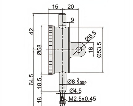 INSIZE Measuring Equipment Insize One Revolution Dial Indicator 1mm Range Series 2316-1