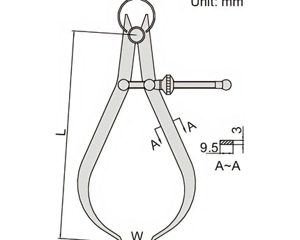 INSIZE Measuring Equipment Insize Outside Spring Caliper 0-320mm Range Series 7262-300