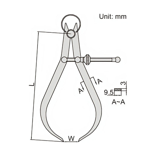 INSIZE Measuring Equipment Insize Outside Spring Caliper 0-320mm Range Series 7262-300