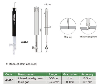 INSIZE Measuring Equipment Insize Pipe Welding Gauge Range Series 4841-1