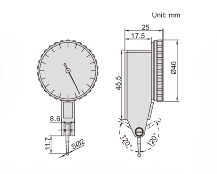 INSIZE Measuring Equipment Insize Precision Dial Indicator 0.2mm Range Series 2880-02