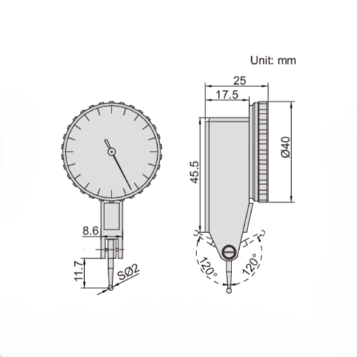 INSIZE Measuring Equipment Insize Precision Dial Indicator 0.2mm Range Series 2880-02