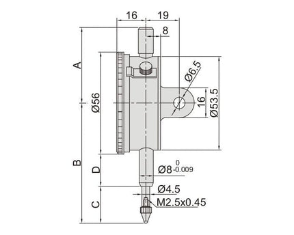 INSIZE Measuring Equipment Insize Precision Dial Indicator 1mm Range Series 2313-1A