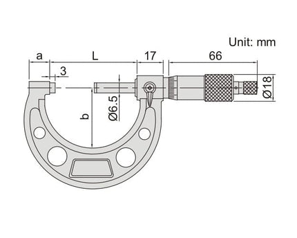 INSIZE Measuring Equipment Insize Ratchet Stop Type Outside Micrometer 0-25mm Range Series 3210-25A