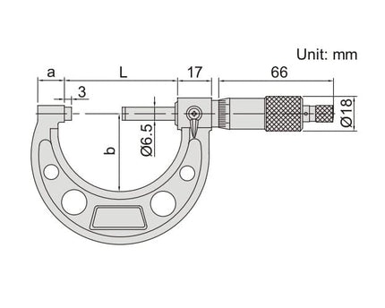 INSIZE Measuring Equipment Insize Ratchet Stop Type Outside Micrometer 50-75mm Range Series 3210-75A