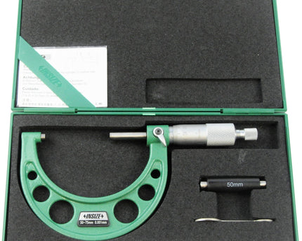 INSIZE Measuring Equipment Insize Ratchet Stop Type Outside Micrometer 50-75mm Range Series 3210-75A