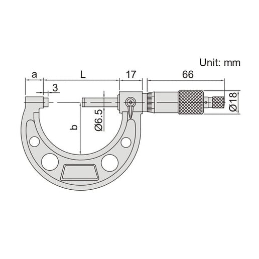 INSIZE Measuring Equipment Insize Ratchet Stop Type Outside Micrometer 75-100mm Range Series 3210-100A