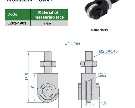 INSIZE Measuring Equipment Insize Roller Point Range Series 6282-1901