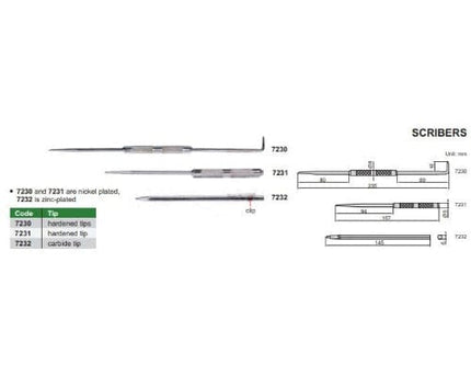INSIZE MEASURING EQUIPMENT Insize Scriber 6.3" Length Series 7231
