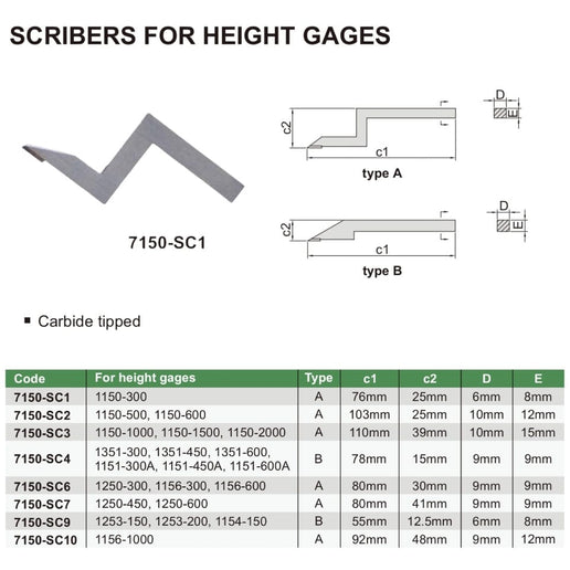 INSIZE Measuring Equipment Insize Scriber For Height Gauges Type A Series 7150-SC2