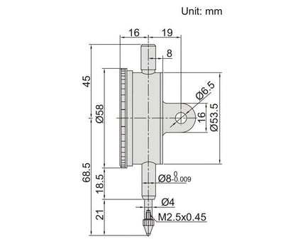 INSIZE Measuring Equipment Insize Shockproof Dial Indicator 10mm Range Series 2314-10A