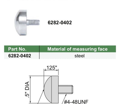 INSIZE Measuring Equipment Insize Spherical Point 0.125" Range Series 6282-0402