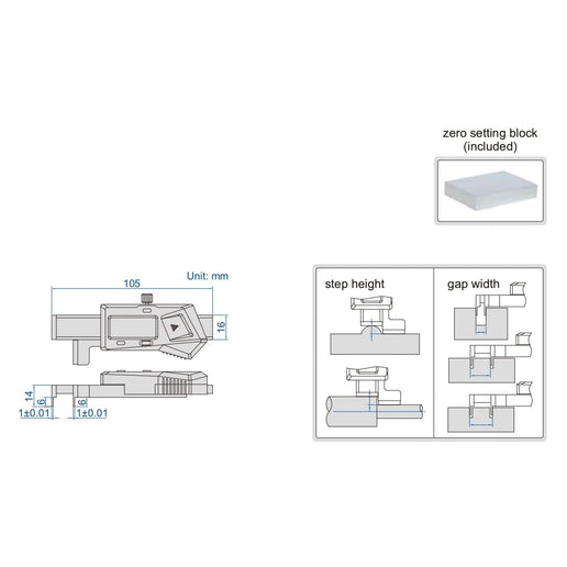 INSIZE Measuring Equipment Insize Step & Gap Gauge 0-12.7mm/0-0.0.5" Range Series 2168-12