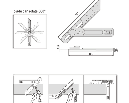 INSIZE Measuring Equipment Insize T-Bevel 203 mm Blade Series 2281-360
