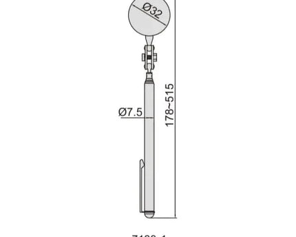 INSIZE MEASURING EQUIPMENT Insize Telescoping Inspection Mirror Ø32mm Series 7160-1
