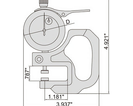 INSIZE Measuring Equipment Insize Thickness Gauge 0-0.5" x 0.0005" Range Series 2364-055