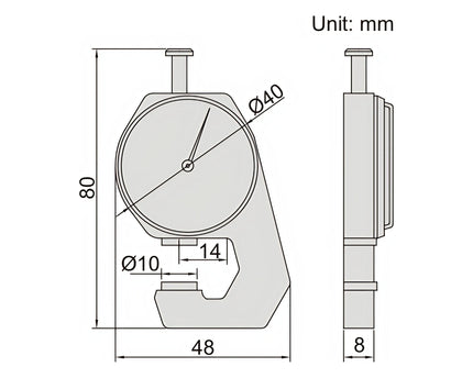 INSIZE Measuring Equipment Insize Thickness Gauge 0-10mm x 0.1mm Range Series 2361-10