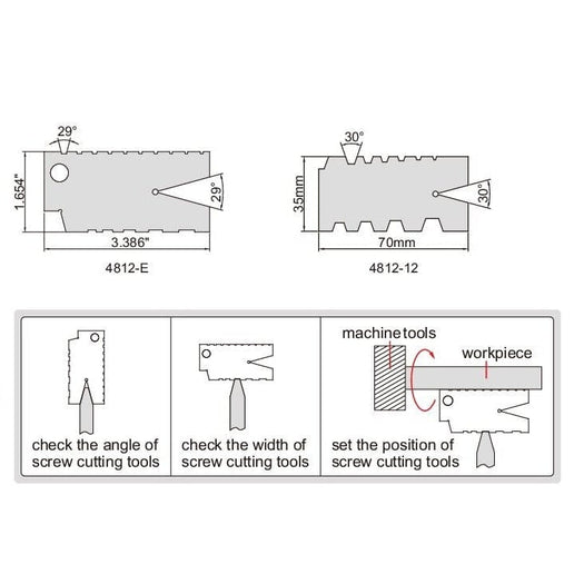 INSIZE Measuring Equipment Insize Thread Angle Gauge 2-12mm Range Series 4812-12