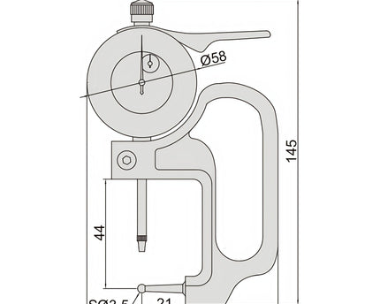 INSIZE Measuring Equipment Insize Tube Type Thickness Gauge 0-10mm x 0.01mm Range Series 2367-10A