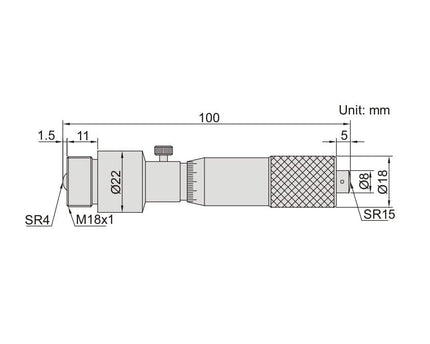 INSIZE Measuring Equipment Insize Tubular Inside Micrometer 100-1300mm Range Series 3225-1300