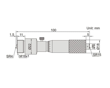 INSIZE Measuring Equipment Insize Tubular Inside Micrometer 100-2100mm Range Series 3225-2100
