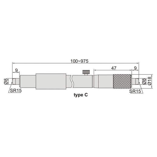 INSIZE Measuring Equipment Insize Tubular Inside Micrometer 200-225mm Range Series 3229-225