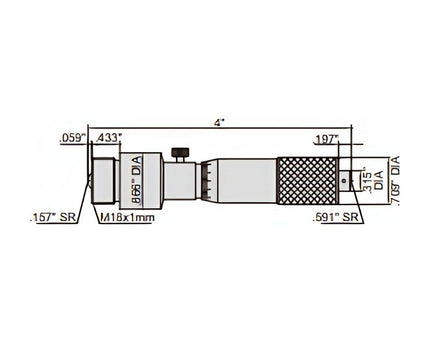 INSIZE Measuring Equipment Insize Tubular Inside Micrometer 4-36" Range Series 3225-36