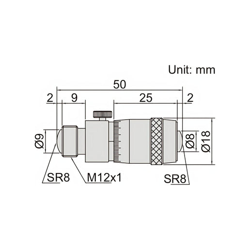 INSIZE Measuring Equipment Insize Tubular Inside Micrometer 50-500mm Range Series 3222-500