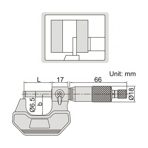 INSIZE Measuring Equipment Insize Type A Cylindrical Anvil Tube Micrometer 25-50mm Range Series 3261-50A