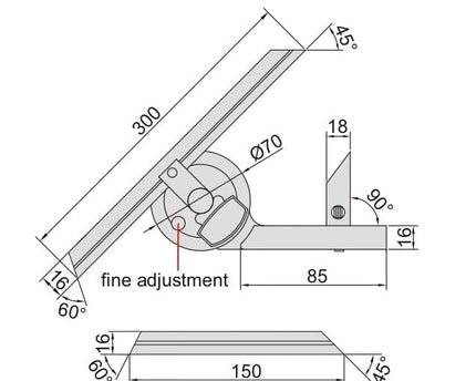 INSIZE Measuring Equipment Insize Universal Protractor 0-360° Range Series 2372-360
