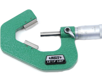 INSIZE Measuring Equipment Insize V Shape Anvil Micrometer 0.8-1.4" Range Series 3290-143