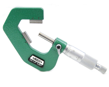INSIZE Measuring Equipment Insize V Shape Anvil Micrometer 0.8-1.4" Range Series 3290-143