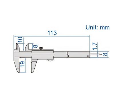 INSIZE Measuring Equipment Insize Vernier Caliper 0-70mm Range Series 1204-70