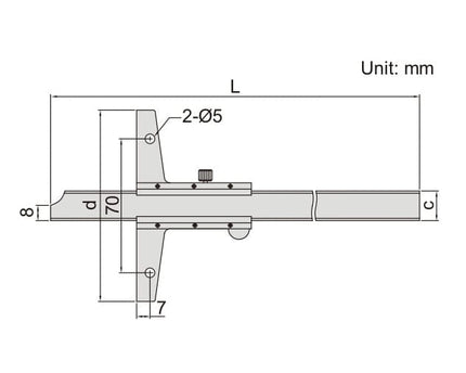 INSIZE Measuring Equipment Insize Vernier Depth Gauge 0-1000mm Range Series 1247-1001