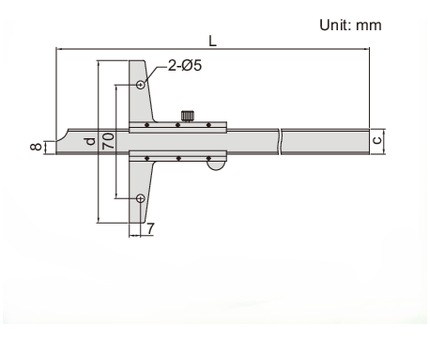 INSIZE Measuring Equipment Insize Vernier Depth Gauge 0-200mm Range Series 1247-2001
